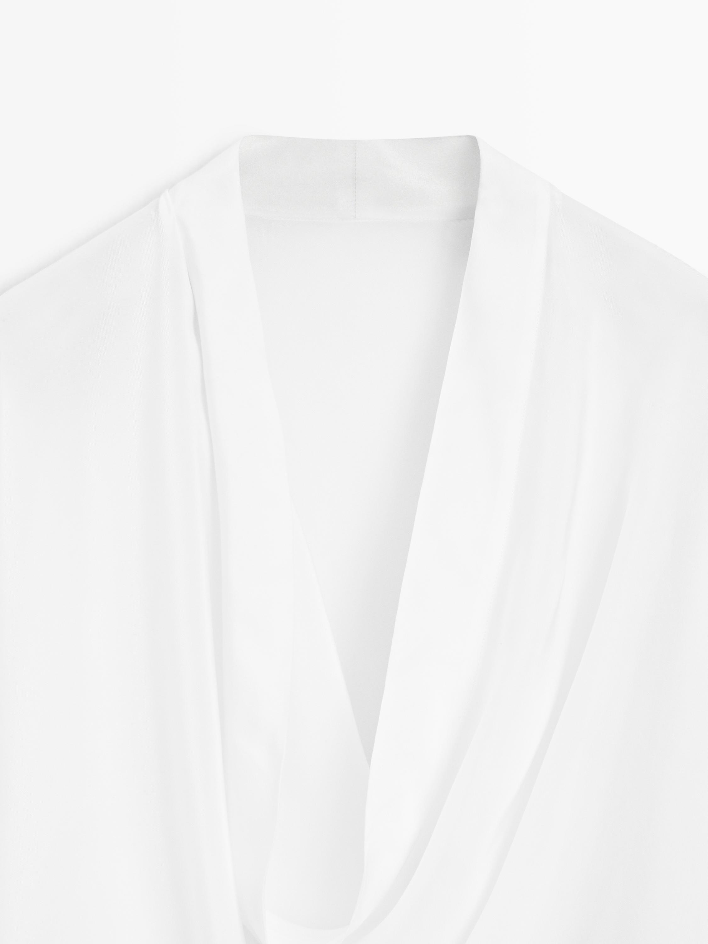 Flowing shirt with cowl neckline detail
